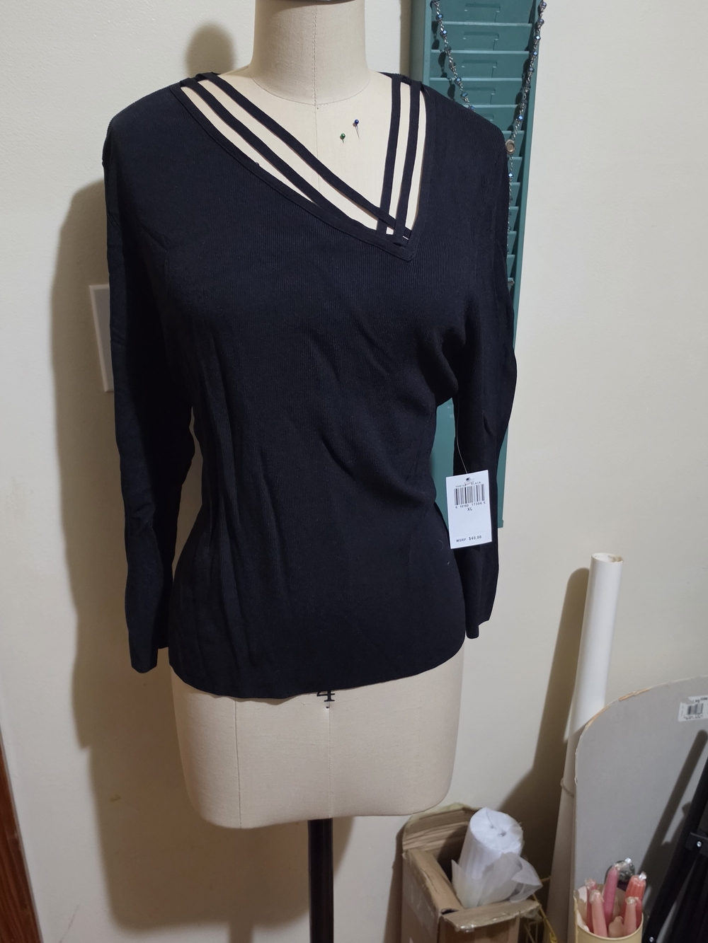 Black Women's Lightweight Knit Jacket - Size XL